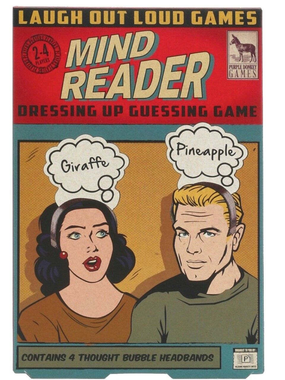 Paladone Laugh Out Loud Headbands Party Dressing Up Guessing Game Mind Reader This hilariously funny guessing game for up to 4 players will give you hours of fun Each player wears a wacky dry wipe thought bubble headband trying to guess the answer with only Yes or No Perfect for any occasion (Christmas, new year, birthdays) to name a few Contains 2 Dry Wipe Pens 4 Thought bubbles and full instructions (if you wish to re