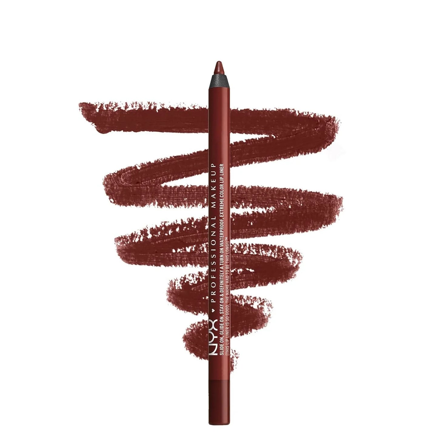 NYX Slide On Glide On Waterproof Lip Pencil - SLLP04 Brick House Pucker up and apply the Slide On Lip Pencil for rich, matte color. This waterproof pencil goes on extra smooth with a long-wearing finish. Line your lips to prevent pesky feathering, then fill them in to enrich color payoff and longevity.