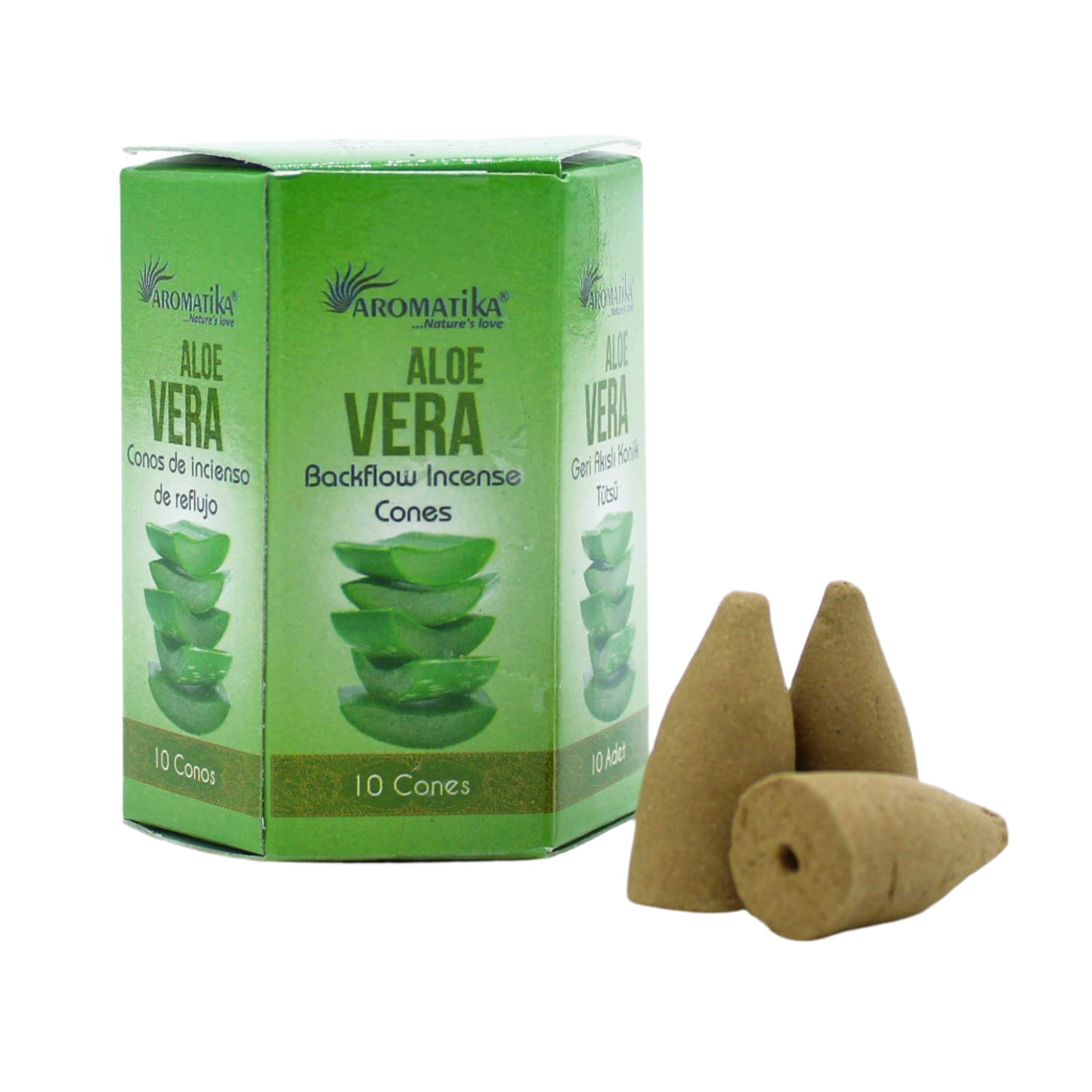 Experience the pure and cleansing aroma with Aromatika Backflow Incense - Aloe Vera. Aloe Vera is known for its ability to create a calming and rejuvenating atmosphere, enhancing overall well-being.&nbsp;Take your sensory journey to new heights.These cones are designed to create a mesmerizing waterfall effect when burned in a compatible backflow incense burner. Cleanse your living space, meditation area, or personal aura. Its calming properties invite balance and spiritual well-being into your life.&nbsp;

