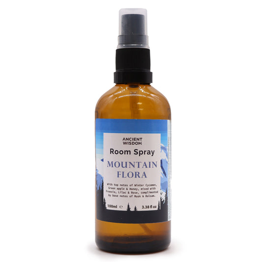 Mountain Flora room spray is expertly crafted to bring the essence of the mountains into any indoor space. This fragrance opens with the crisp and refreshing notes of Winter Cyclamen, Green Apple, and Honey, which immediately uplift the senses. The heart of the scent is a delicate and soothing blend of Freesia, Lilac, and Rose, evoking a stroll through a blooming mountain meadow. Finally, the base notes of Musk and Balsam add a warm and grounding touch, creating a harmonious and enduring aroma.

Aromatic Pr