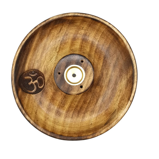 Beautiful woodware Om Incense Stick &amp; Cone Burner Disc handcrafted from India. This product holds upto 3 Insence Sticks and 1 Cone all at the same time.