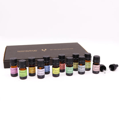 Aromatherapy Essential Oil Set is an amazing gift for the home and mind. This set contains 12 essential oils (5ml each) and 2 droppers. &nbsp;Our Essential oil gift set combines a variety of floral, minty, woody, spicy and herbal scents.&nbsp;

100% Pure

Handmade

Vegan Friendly

Cruelty-Free

What is in the box?

5ml Marjoram Essential Oil&nbsp;

5ml Eucalyptus Essential Oil&nbsp;

5ml Bergamot Essential Oil&nbsp;&nbsp;

5ml Mandarin Essential Oil&nbsp;

5ml Spearmint Essential Oil &nbsp;

5ml Juniper Ess