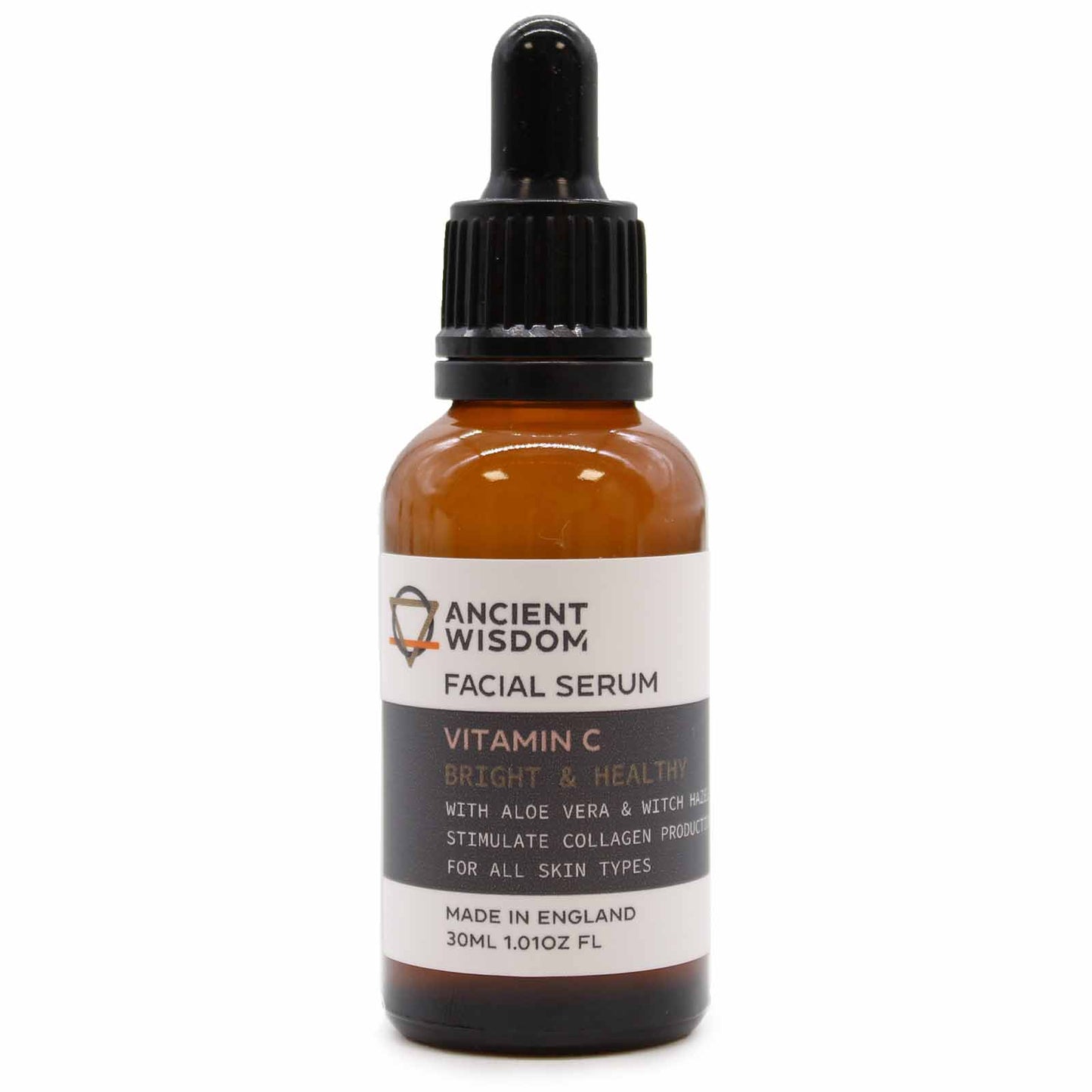 Facial Serum with Aloe Vera &amp; Witch Hazel stimulate collagen production. Suitable for all skin types.




-Made in the UK

-Vegan Friendly