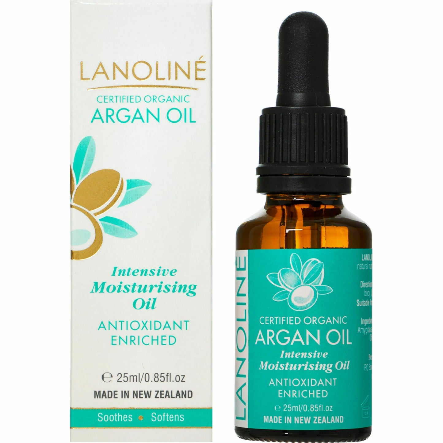 Lanoline Certified Organic Argan Oil Intensive Moisturising Oil Antioxidant Enriched 25ml