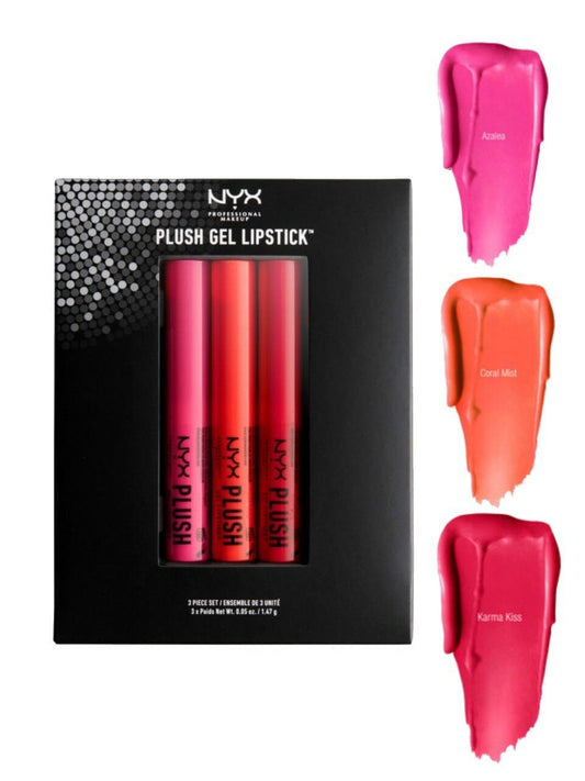 NYX Professional Makeup Plush Glossy High Shine Gel Lipstick Set of 3