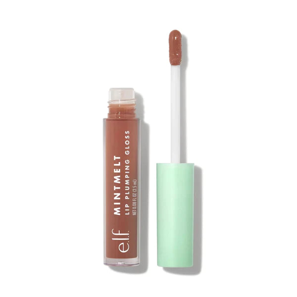 E.L.F Mint Melt Lip Gloss - Mint Chocolate Plump up your pout with this ultra-moisturizing lip gloss, available in 4 luxurious shades. Swipe on the gloss and evenly coat lips with a sheer wash of color and shine, plus a boost of fullness and hydration. The delicious vanilla mint scent will have you coming back for seconds.