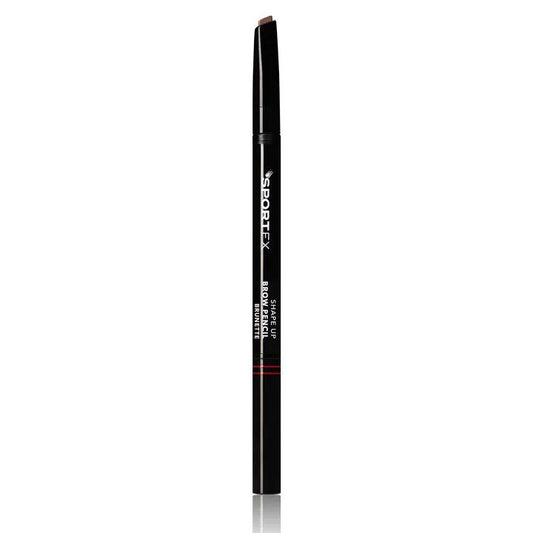 Sportfx Shape Up Duo Brow Pencil - Brunette Keep your brow game strong with our duo ended brow pencil. This precision angled pencil ensures natural definition while the spoolie end adds shape and structure. The creamy formula is nourished with shea butter and enriched with castor oil to promote hair growth for fuller brows