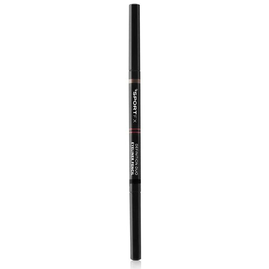 Sportfx Definition Duo Eyeliner Pencil - Black/Brown  This duo ended eyeliner will create a soft and sexy smoky eye and a fierce feline flick. The self-sharpening, micro-tipped liner allows for precision application while the vitamin enriched formula prevents any damage to the delicate eye area. You'll have two minutes to perfect your look before the smudge-proof and super long wear liner sets in place for a flick guaranteed to last until the finish line.