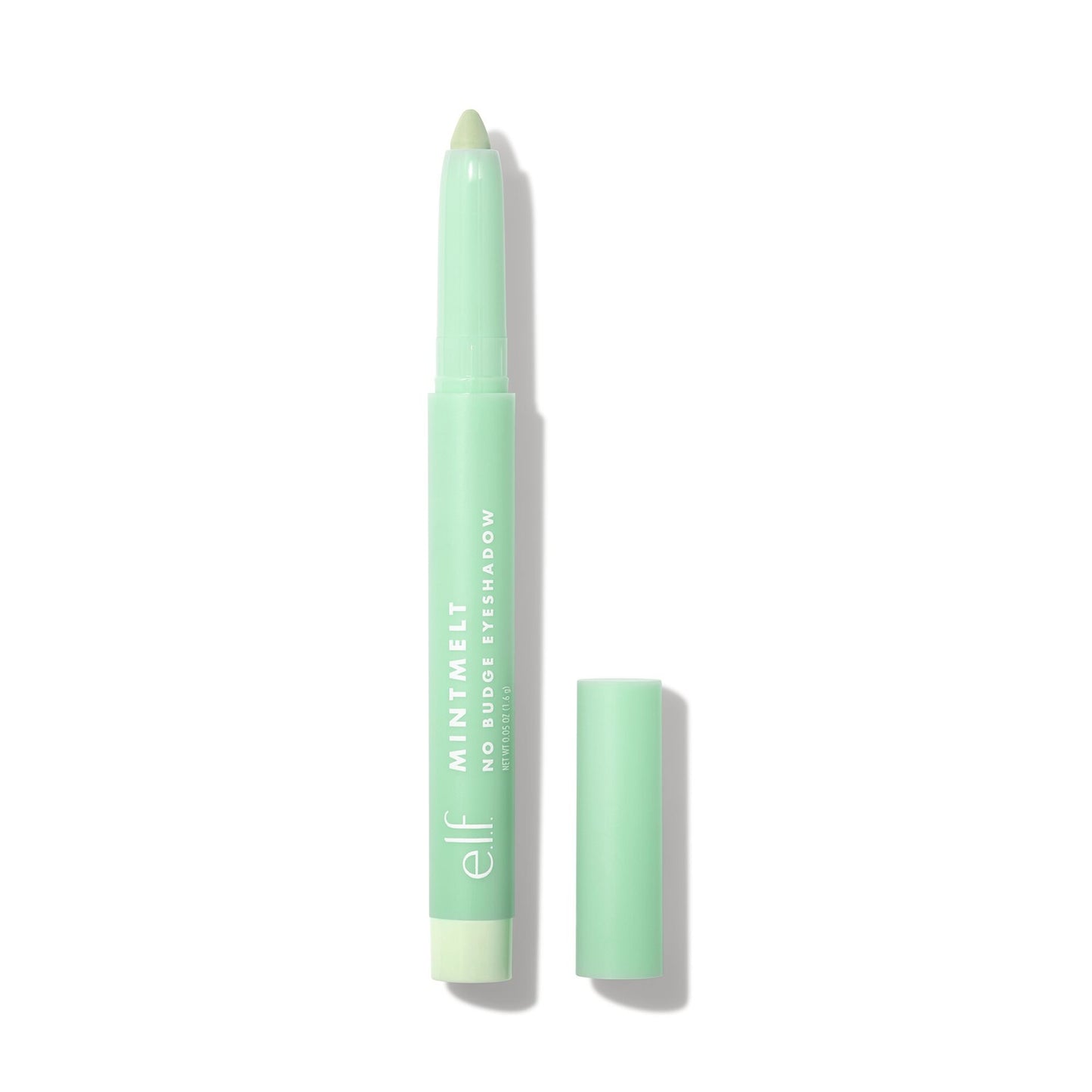 E.L.F Mint Melt No Budge Eyeshadow Stick - Mint for You Make your eyes the prize—these versatile matte and metallic shadow sticks give you high-pigment, workable color with stay-put power. The creamy formula applies smoothly as an eyeshadow or liner so you can effortlessly create any look, from subtly shimmery or matte to bold and multi-dimensional. The twist-up design offers easy application while the convenient built-in sharpener keeps your precision point sharp. Available in 3 chocolaty mint shades.
