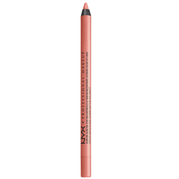 NYX Slide On Glide On Waterproof Lip Pencil - SLLP03 Pink Canteloupe Pucker up and apply the Slide On Lip Pencil for rich, matte color. This waterproof pencil goes on extra smooth with a long-wearing finish. Line your lips to prevent pesky feathering, then fill them in to enrich color payoff and longevity.