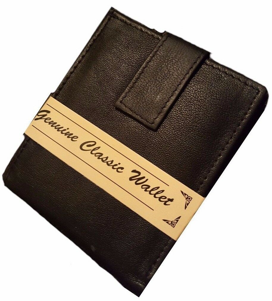 Mens Formal Bi-Fold Coin Compartment Black Wallet holds Cash Notes ID Leather  Lovely Men's Bi-Fold Black Genuine Leather Wallet with the following features  (Holds cash notes)  (ID or photo window slot)  (Coin compartment)