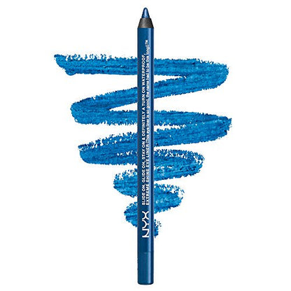 NYX Slide On Glide On Waterproof Eye Pencil - SL14 Sunrise Blue Pucker up and apply the Slide On Eye Pencil for rich, matte color. This waterproof pencil goes on extra smooth with a long-wearing finish.