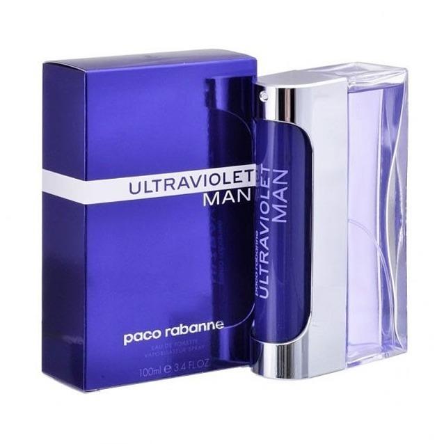 Paco Rabanne Ultraviolet Man Eau de Toilette For Him 100ml Spray An oriental woody fragrance for men.  TOP NOTES: Mint, Amber  HEART NOTES: Vetiver, Pepper, Spicy Notes  BASE NOTES: Oakmoss, Vanilla